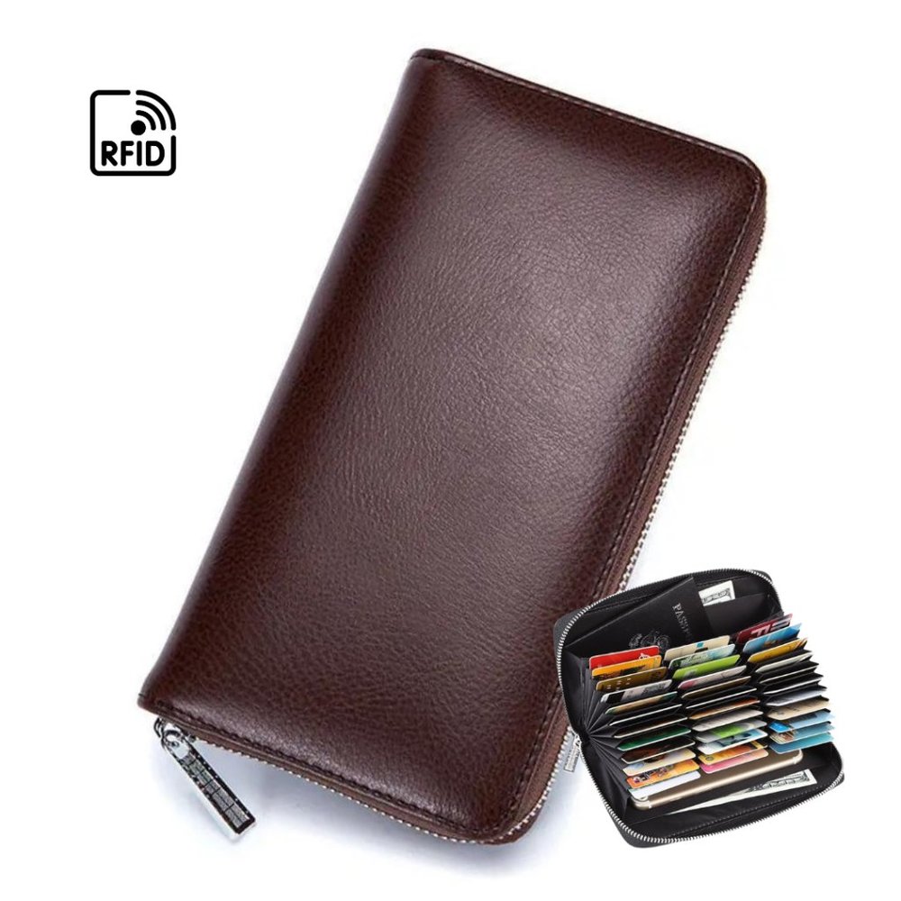 SPRING SPECIAL***UNISEX wallet / Split leather / BROWN / RFID protection